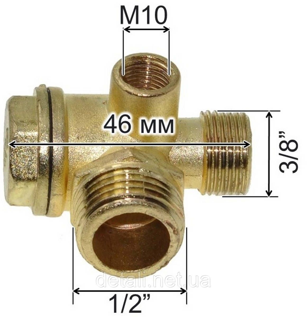 Зворотний клапан компресора 1/2*3/8*М10 комп054