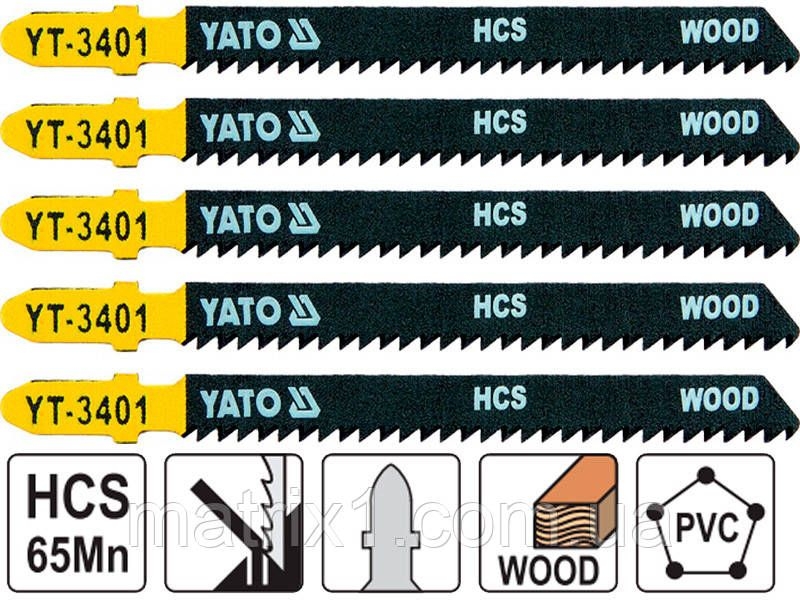 Полотно для електролобзика (дерево-пластик) YATO, l=100 мм YT-3401