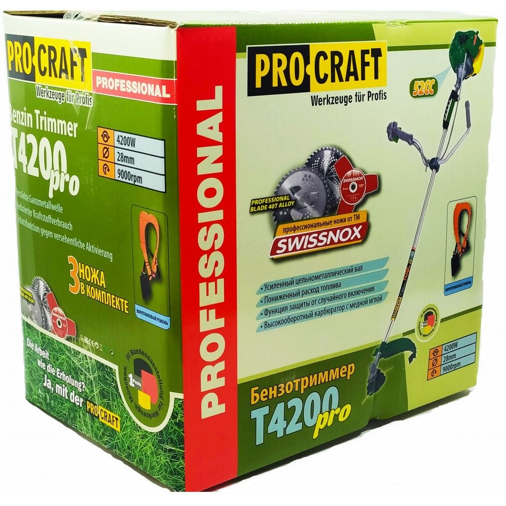 Набір Бензиновий тример PRO CRAFT T4200 PRO NEW 2021+ Олива 2Т 1л 9980907