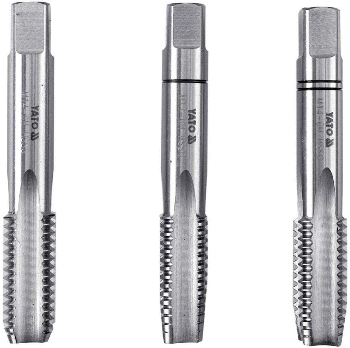 Мітчик YATO М8 х 1.25 мм, HSS М2, l= 56 мм, 3 шт YT-2935