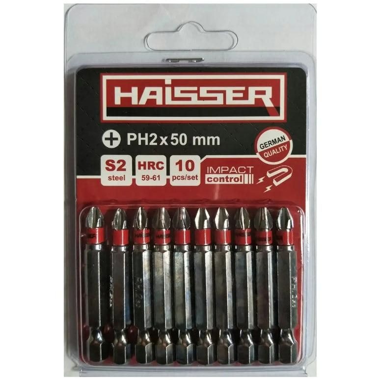 Біта PH2 х 50 мм Haisser, набiр 10шт.(по 1шт.) 2712704 81308