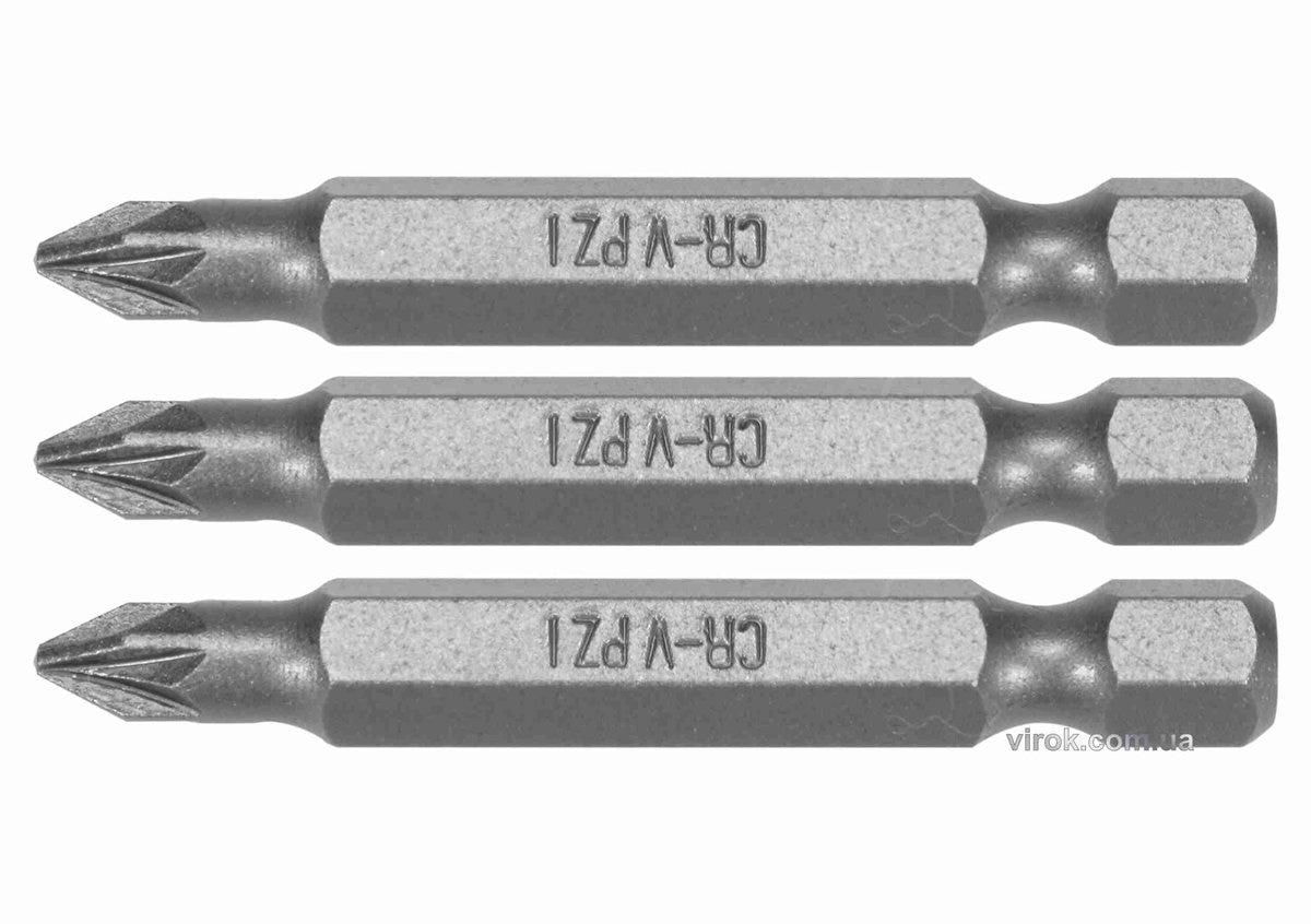 Насадка викруткова STHOR : "Pozidriv" PZ1 x 50 мм, HEX 1/4", Cr-V, 3 шт (DW)