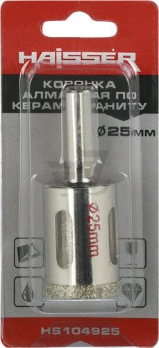 Коронка алмазна по керамограніту 25 мм, HS104925 Haisser 66712