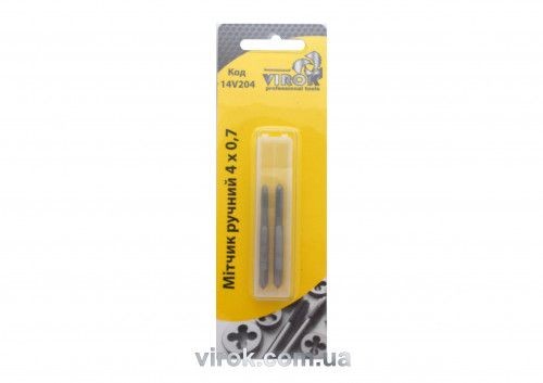 Мітчик VIROK М4 х 0,7; 2 шт.(№1+№2) сталь 9ХС. DIN 2181. ГОСТ 3266-81. 14V204