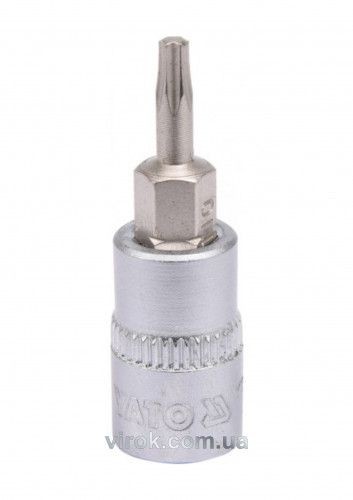Головка торцева до квадрату 1/4" YATO з насадкою "TORX" Т10, L= 37 мм YT-04302