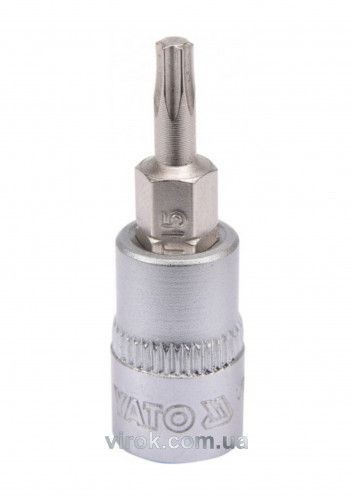 Головка торцева до квадрату 1/4" YATO з насадкою "TORX" Т15, L= 37 мм YT-04303