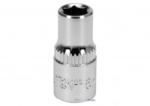 Головка торцева 6-гранна YATO : квадрат 1/4", М6, CrV YT-14123