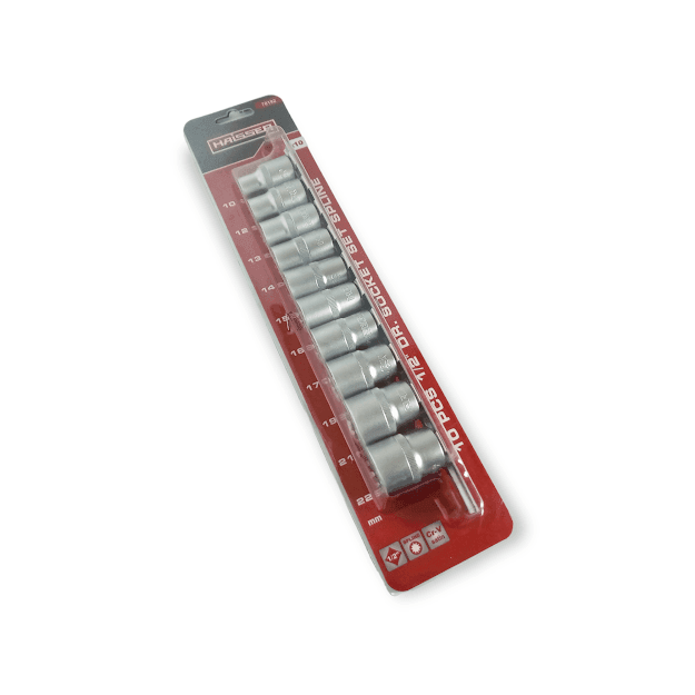 Набір головок торцевих універсальних сплайн 1/2" 10-22мм 10 од. HAISSER 117791