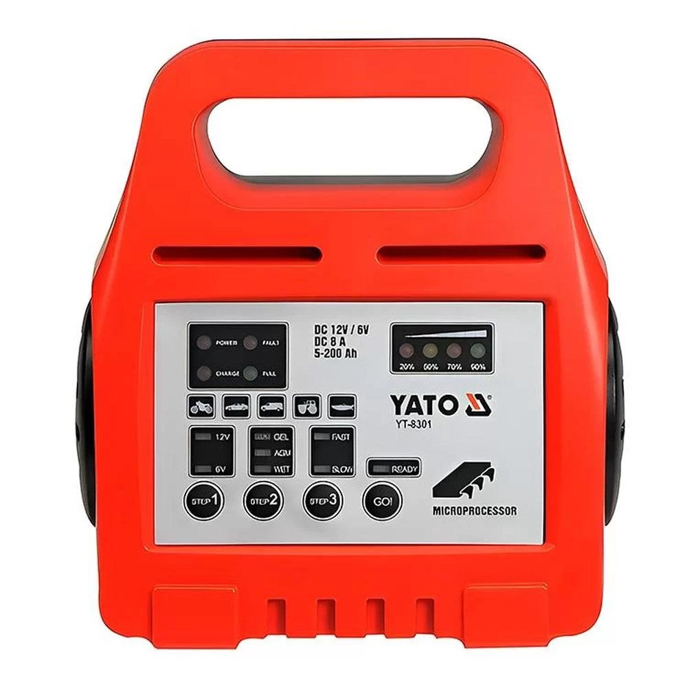 Зарядний прилад YATO : 6/12 V, 8 А, 5-200 Ah YT-8301