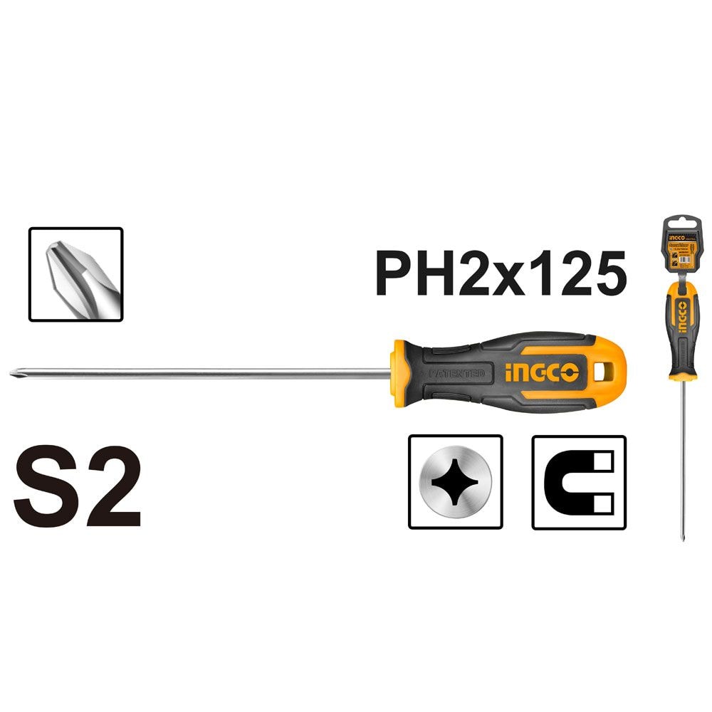 Викрутка христова S2 PH 2х125 мм INGCO INDUSTRIAL 999983