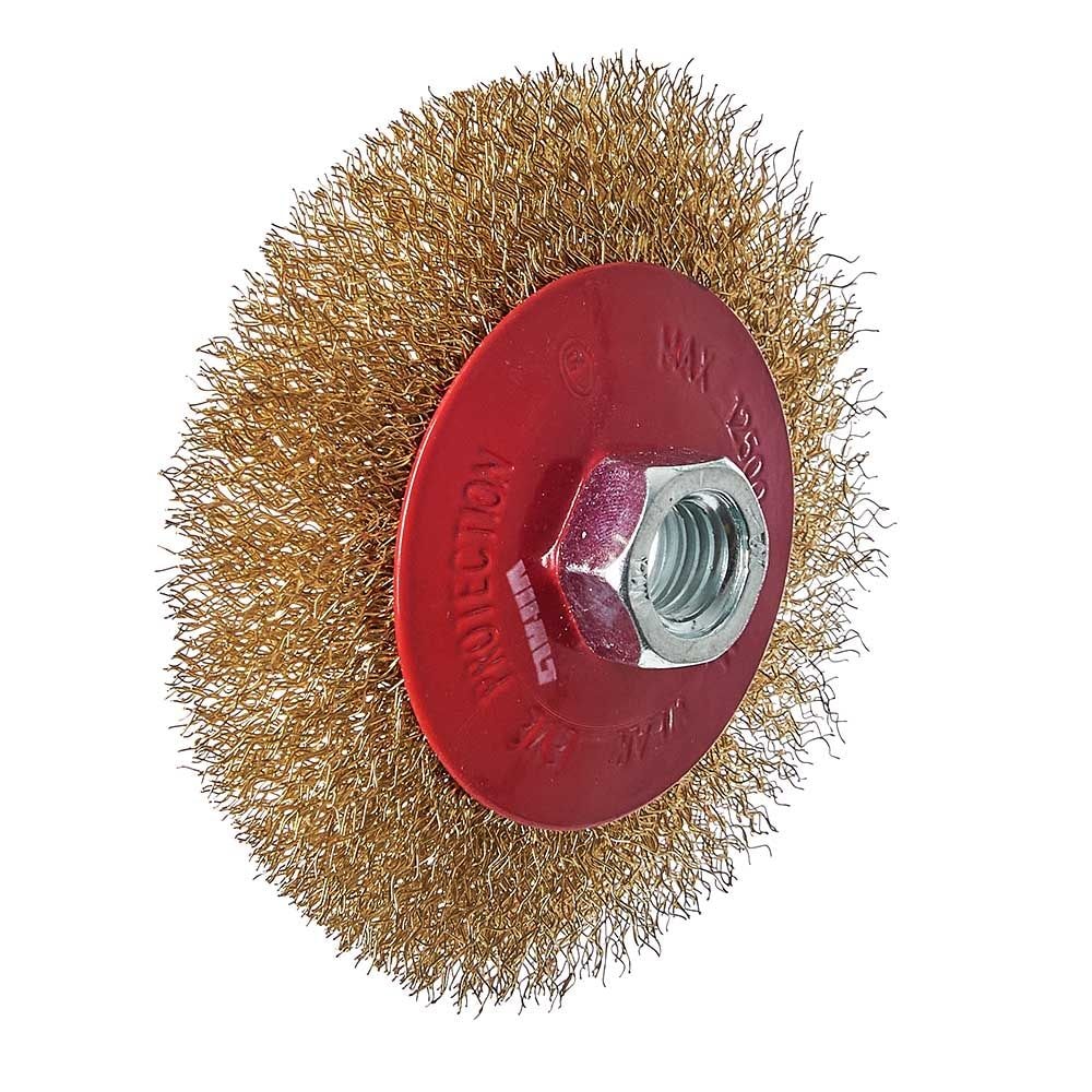 Щітка конічна Vitals гофрована латунована 100 мм М14, 0.3 мм 174520