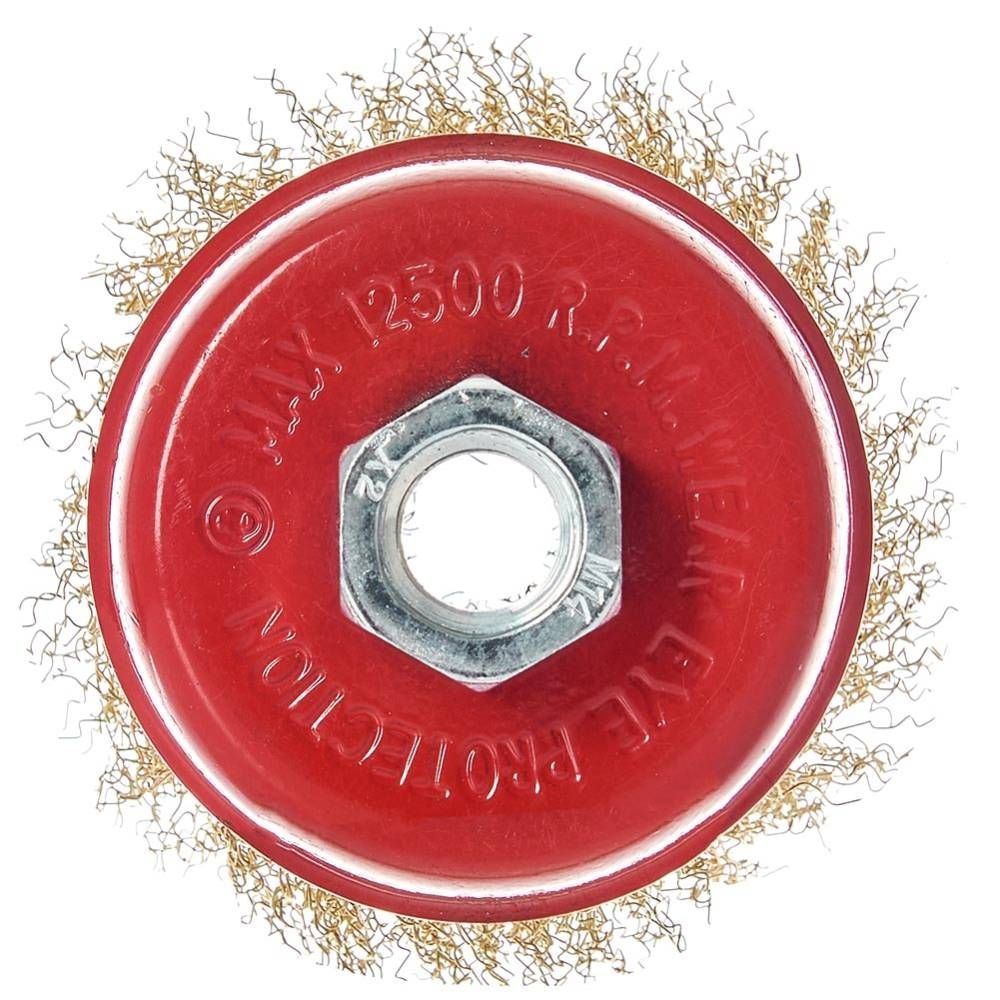 Щітка чашка Vitals гофрована латунована 85 мм М14, 0.3 мм 174510