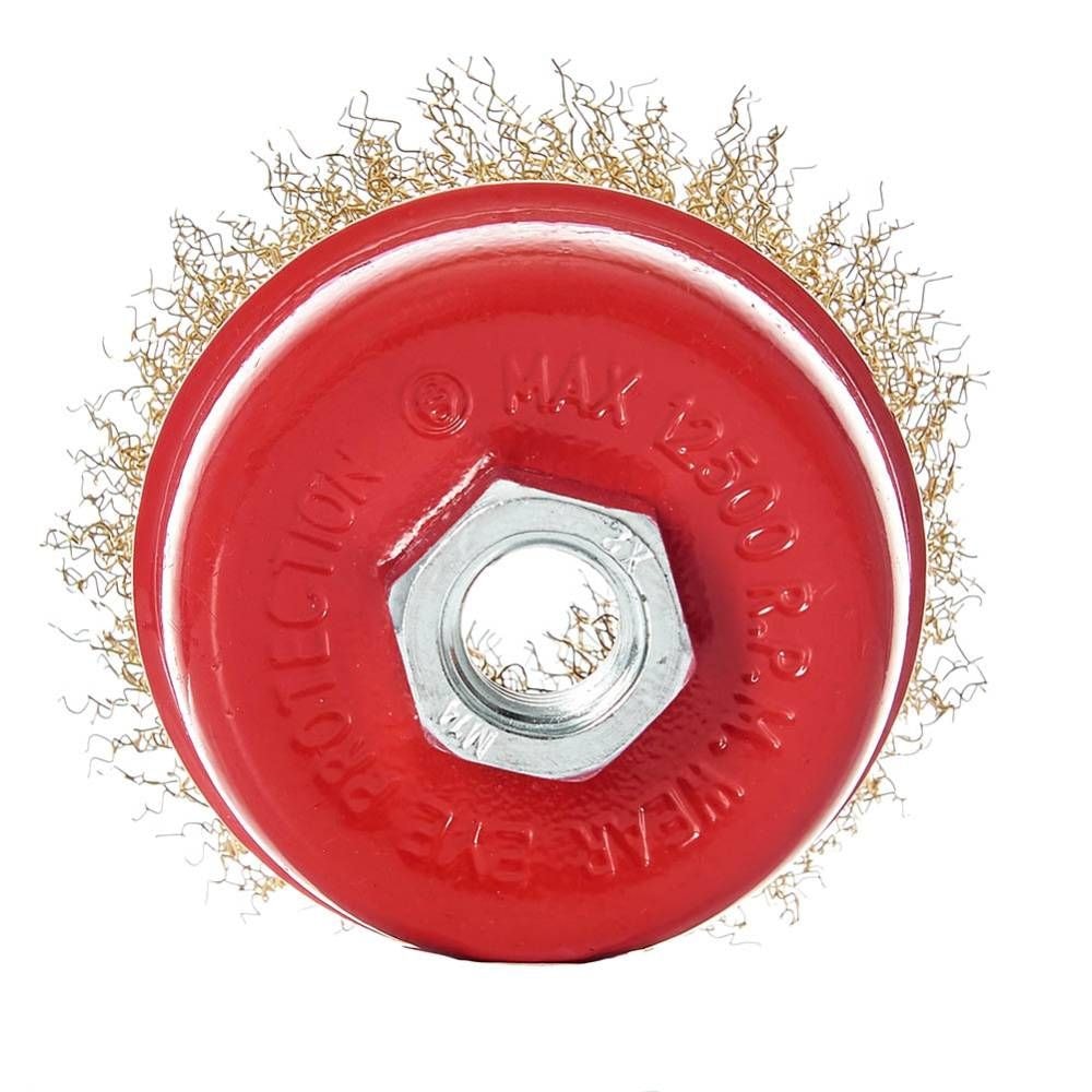 Щітка чашка Vitals гофрована латунована 75 мм М14, 0.3 мм 174511