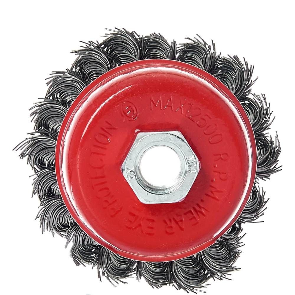 Щітка чашка Vitals плетена сталь 85 мм М14, 0.5 мм 174506