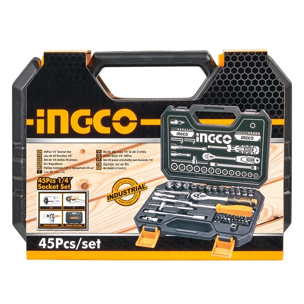 Набір головок торцевих з тріскачкою 1/4 "INGCO INDUSTRIAL