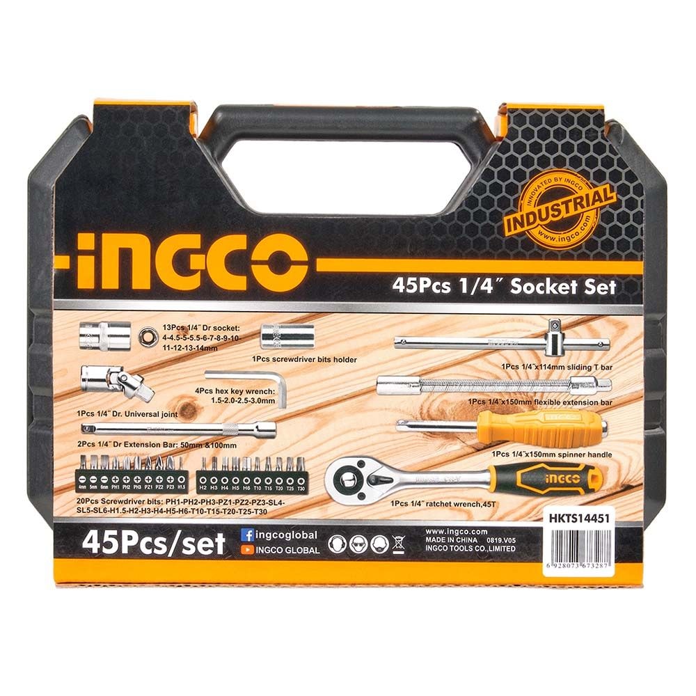 Набір головок торцевих з тріскачкою 1/4 "INGCO INDUSTRIAL