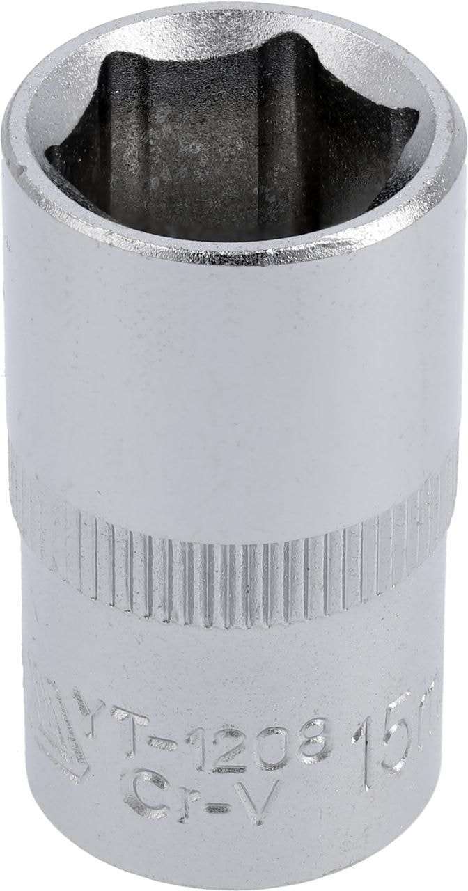 Головка торцева 6-гранна YATO : квадрат 1/2", М= 15 мм, L= 38 мм YT-1208