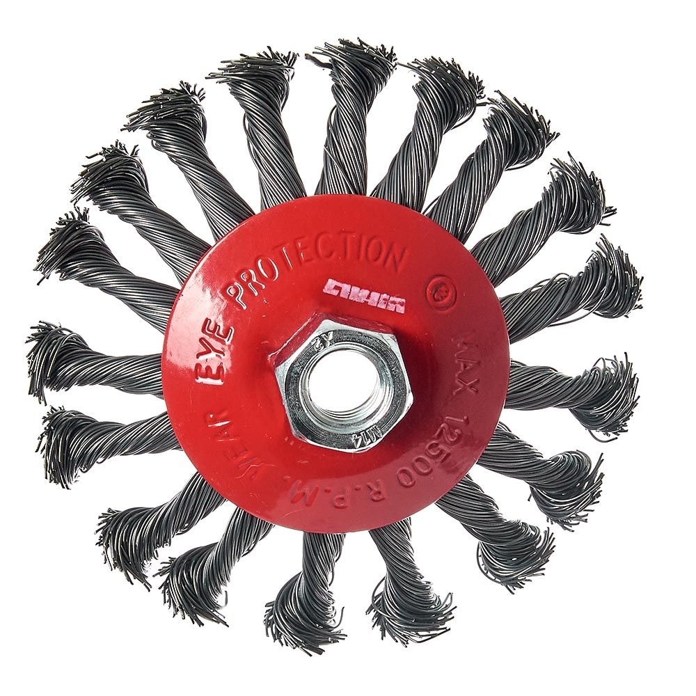 Щітка конічна Vitals плетена сталь 115 мм М14, 0,5 мм 174514