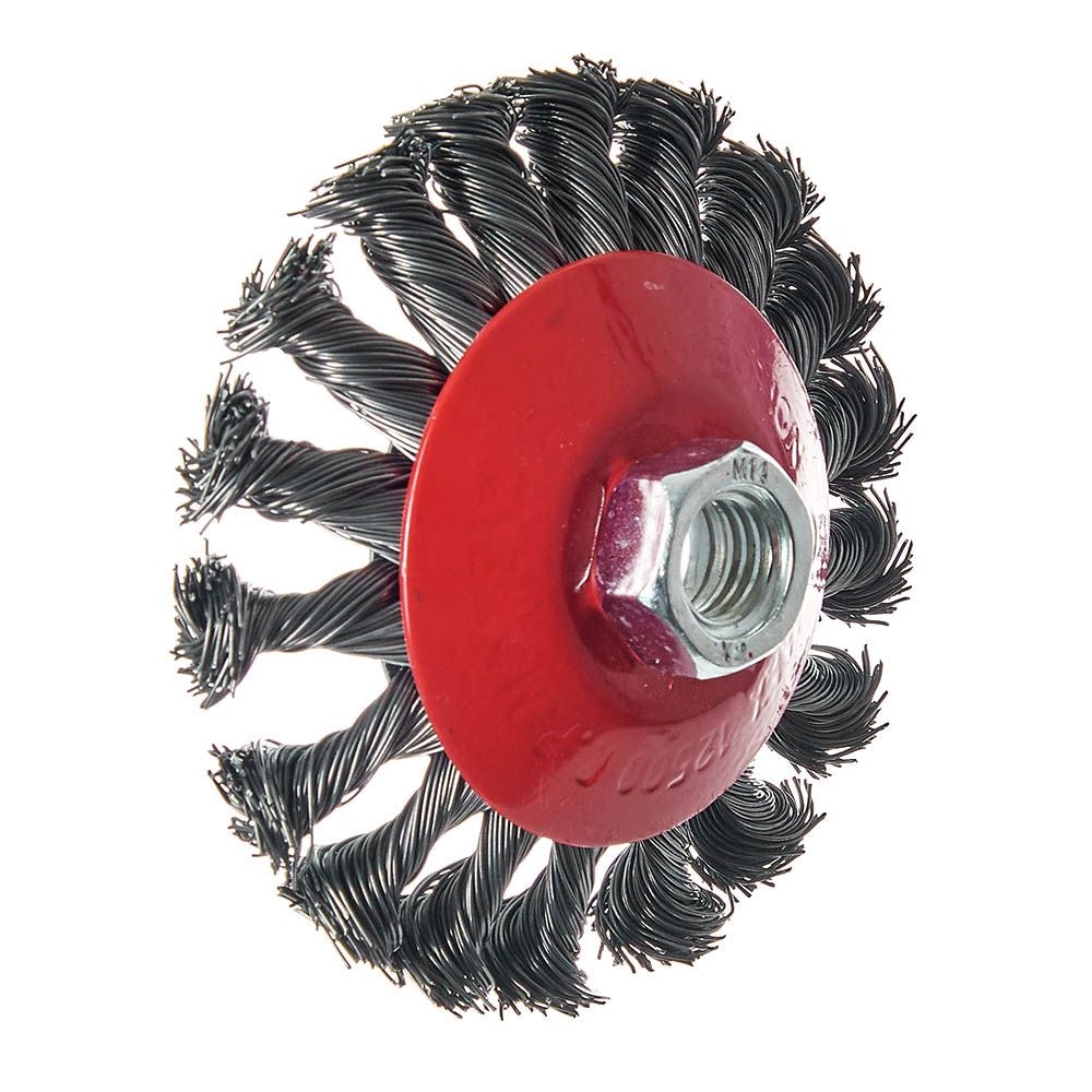 Щітка конічна Vitals плетена сталь 100 мм М14, 0.5 мм 174517