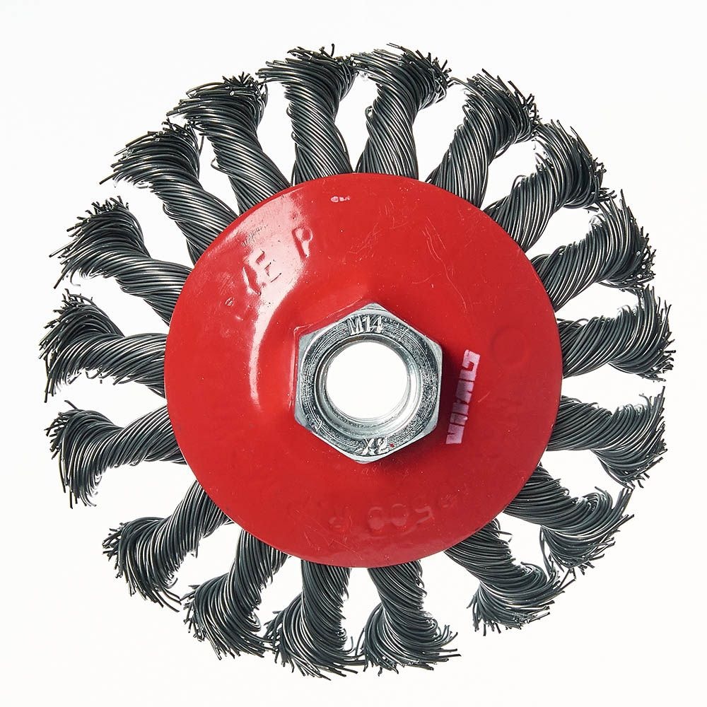 Щітка конічна Vitals плетена сталь 100 мм М14, 0.5 мм 174517