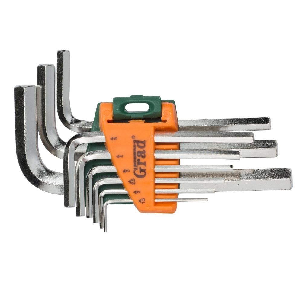 Ключі шестигранні 1.5-10мм 9шт CrV (короткі) Grad 4022075