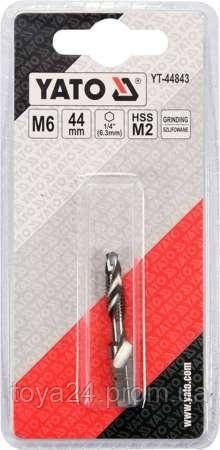 Свердло-мітчик YATO М6 х 1 мм, HSS М2, HEX-1/4", l= 44/8 мм YT-44843