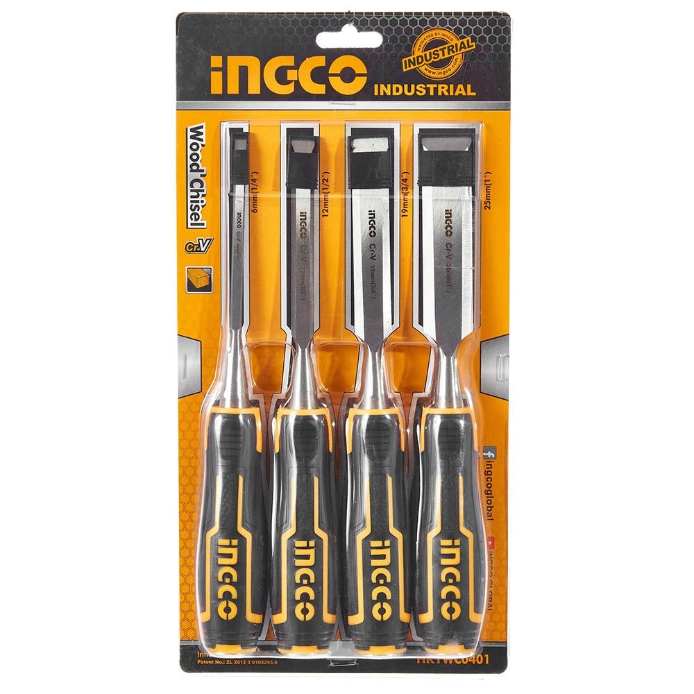 Набір стамесок 4 шт 6-12-19-25 мм INGCO INDUSTRIAL 9980729