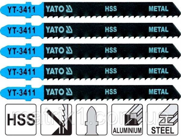 Полотно для електролобзика(метал) YATO, 8TPI, l=100мм,набір 5пр.