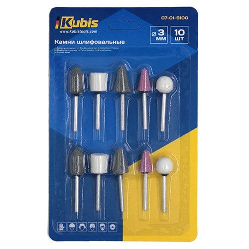 Камені шліфувальні ? 3/6 мм набір 10 шт 07-01-9101