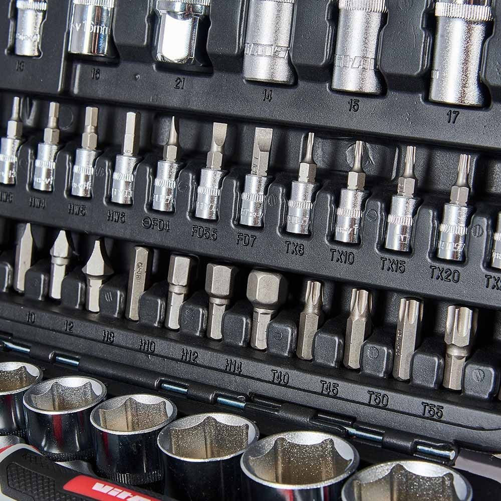 Набір головок торцевих 1/4" та 1/2" 94 предмети Vitals Master 186168