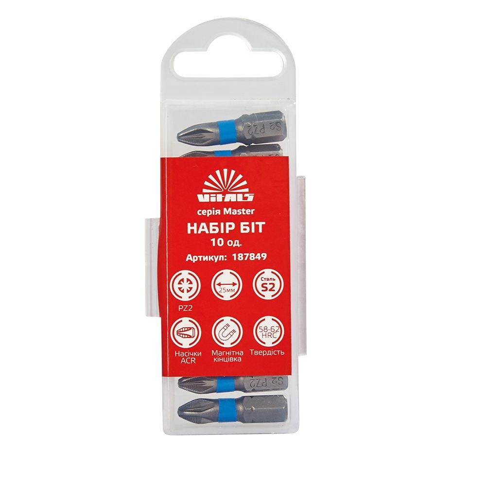 Біти S2 PZ2×25 мм, 10 шт. Vitals Master 187849