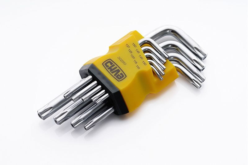 Ключі торцеві TORX 9 шт довгі  Т10, Т15, Т20, Т25, Т27, Т30, Т40, Т45, Т50, CrV 02-08-9809