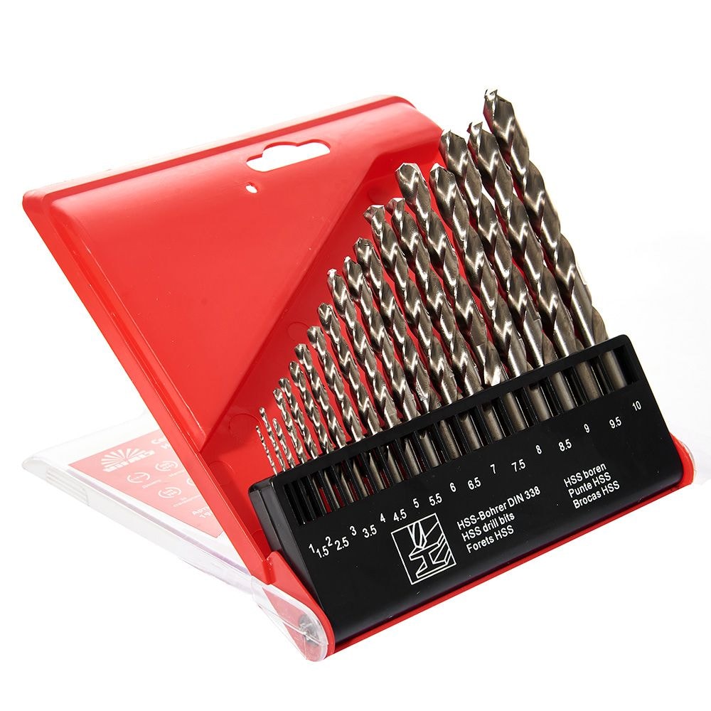 Набір свердел по металу HSS 4341 19 шт. 1–10 мм Vitals Master 190298