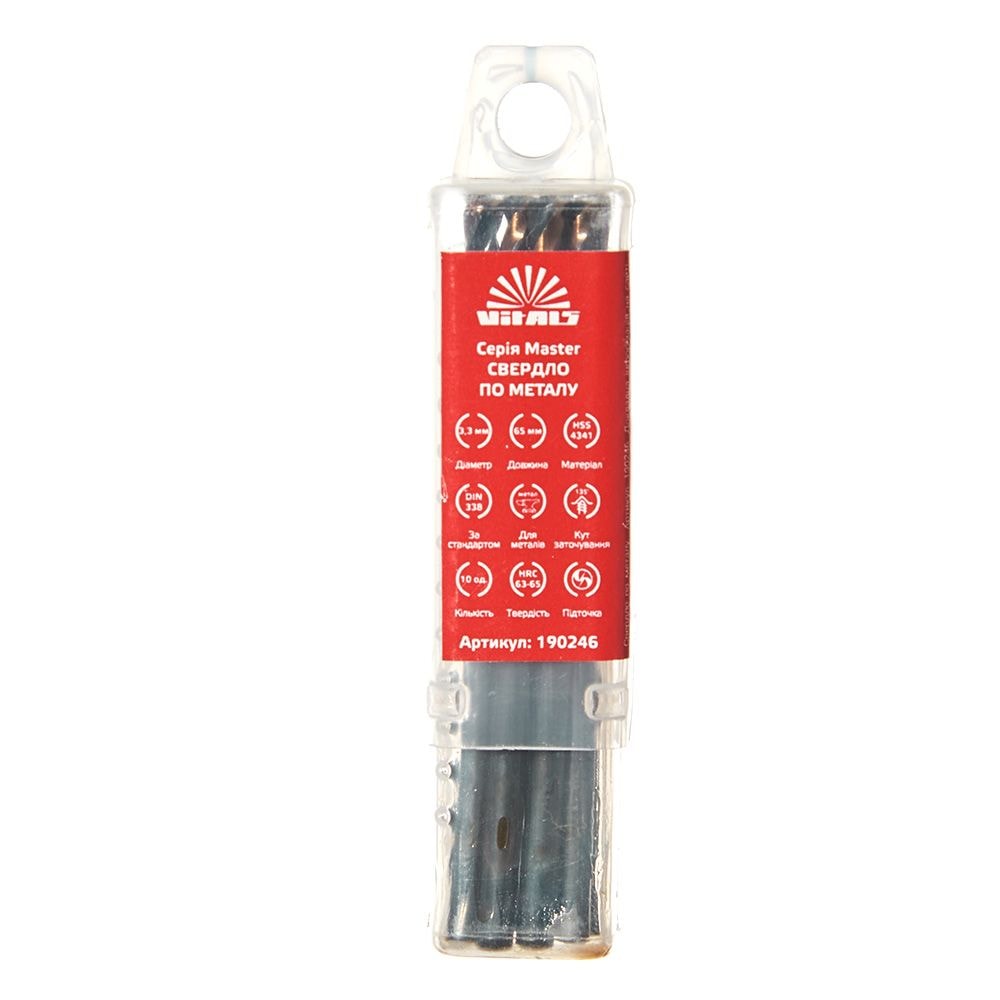 Свердло по металу HSS 4341 3,3 (1 шт.) Vitals Master 190246