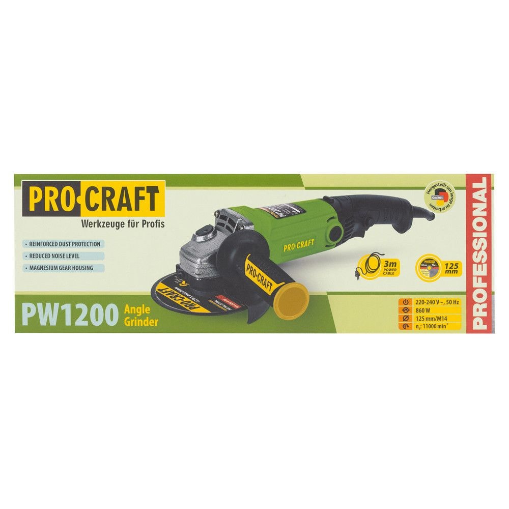 Шліфмашина кутова  PRO-CRAFT PW-125/1200 001200