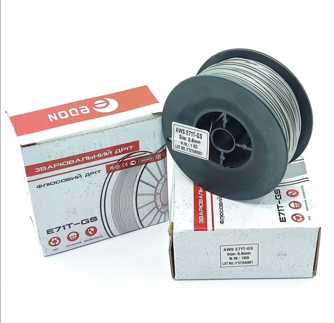 Флюсова проволока 0,8 мм 1 кг.  EDON 999807