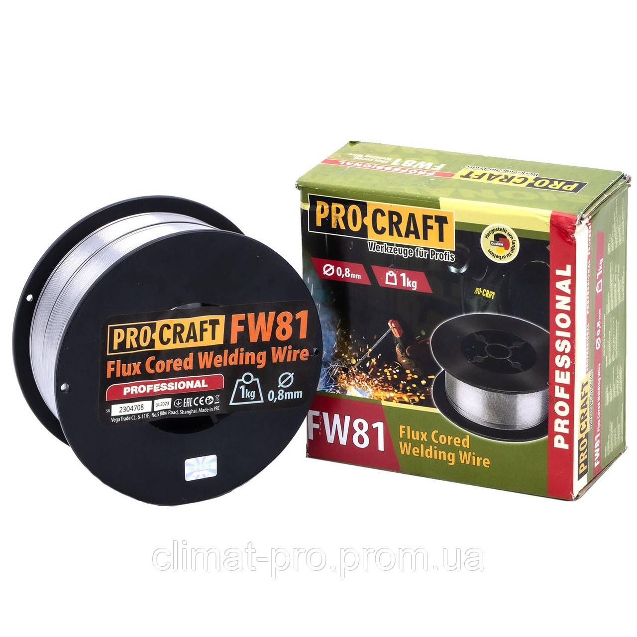 Зварювальний дріт флюсовий PRO-CRAFT FW-81 900081