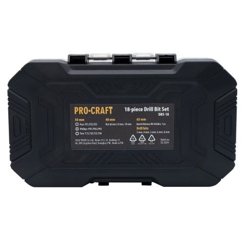 Набір сверл і біт  Procraft DBS-18 001812
