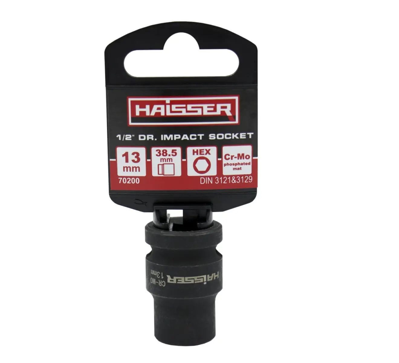 Головка ударна шестигранна 1/2" фосфатована матова 13ммx38.5мм HAISSER 117555