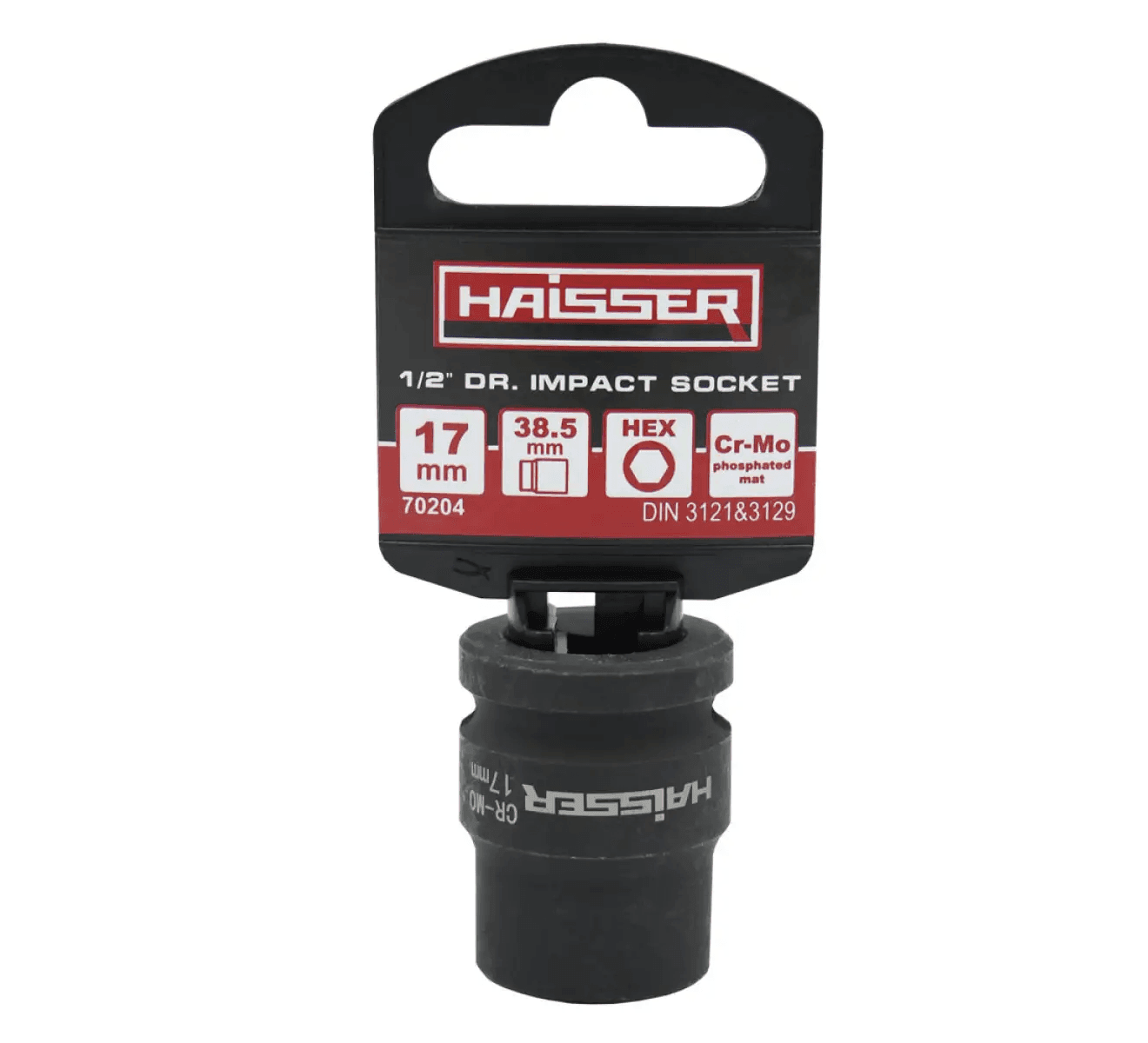 Головка ударна шестигранна 1/2" фосфатована матова 17ммx38.5мм HAISSER 117557