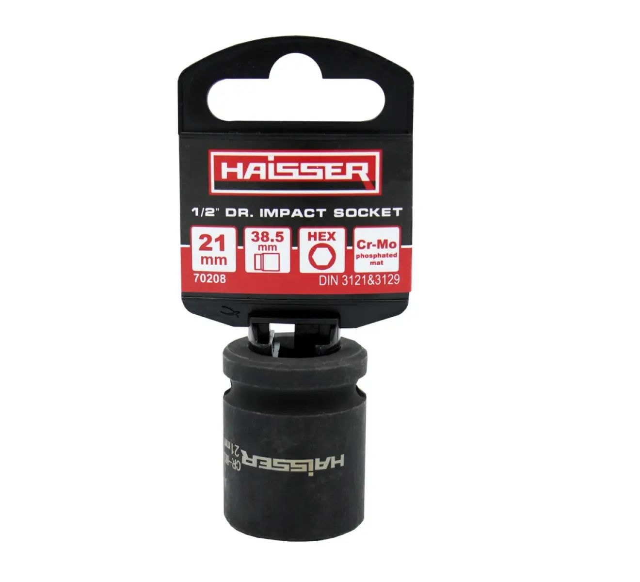 Головка ударна шестигранна 1/2" фосфатована матова 21ммx38.5мм HAISSER 117561