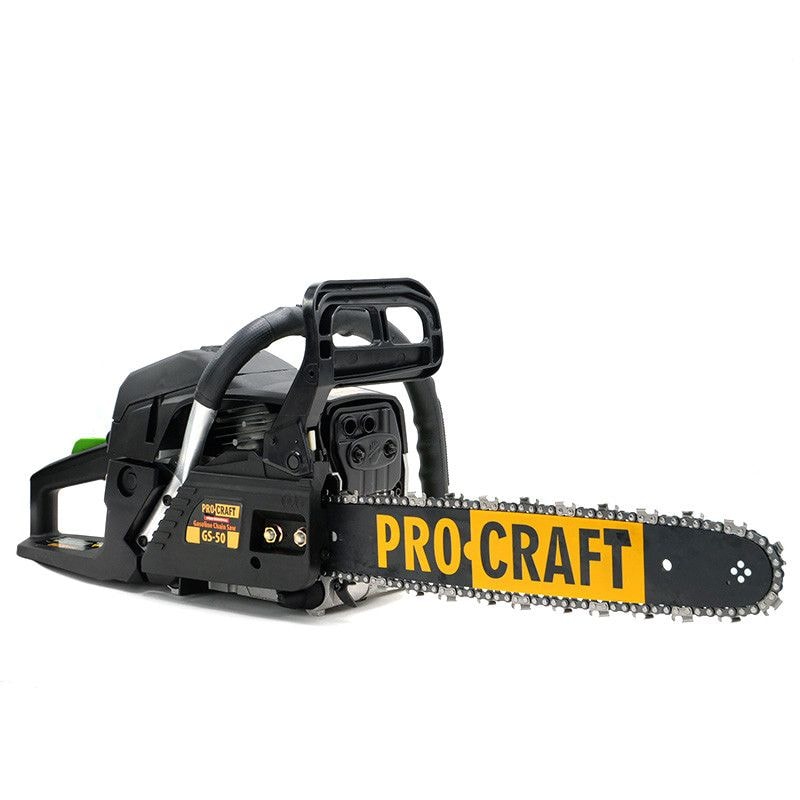 Бензопила PRO CRAFT GS-50/2 (2 шини, 2 ланцюги) | Потужна бензопила 49.3 см³ для дому та саду 600502