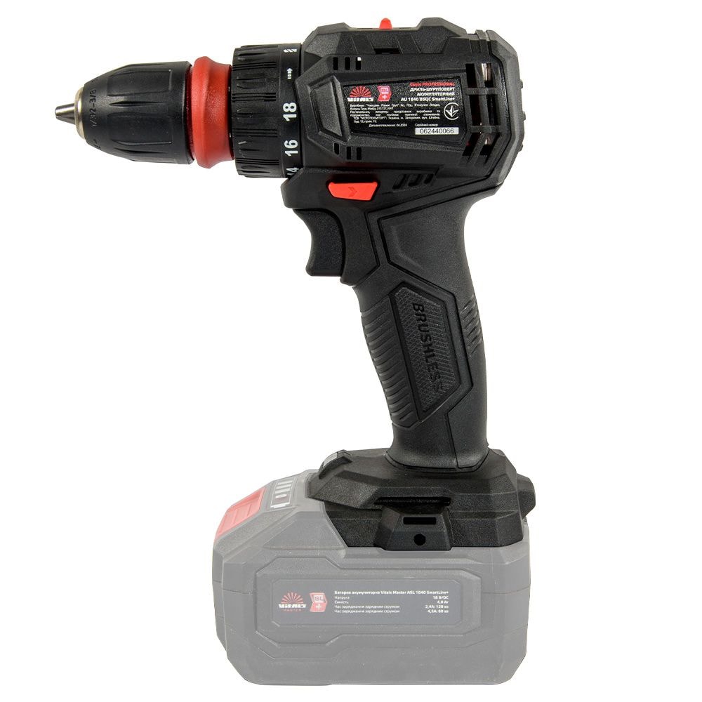 Дриль-шуруповерт акумуляторний Vitals Professional AU 1840 BSQC SmartLine+ 212052