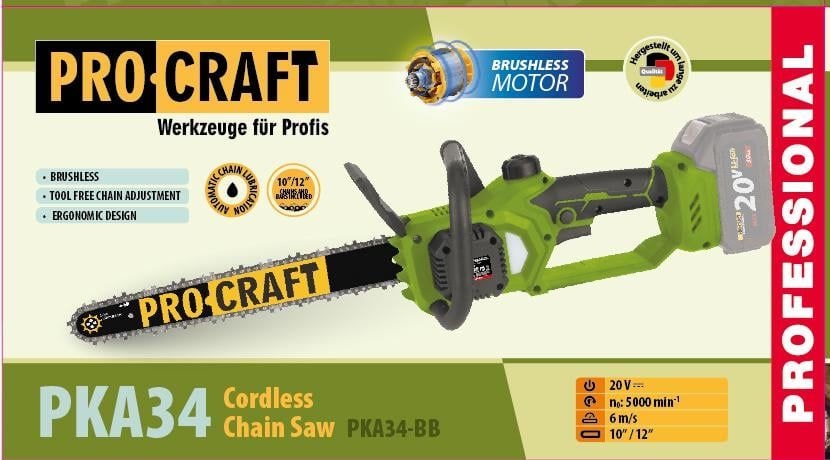 Пила ланцюгова акум. PRO-CRAFT PKA-34 (Без АКБ) 030342