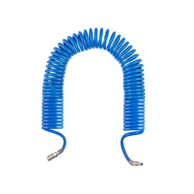 Шланг спіральний поліуретановий 8*12 мм, 15 м з швидкороз'ємними з'єднаннями PT-1717