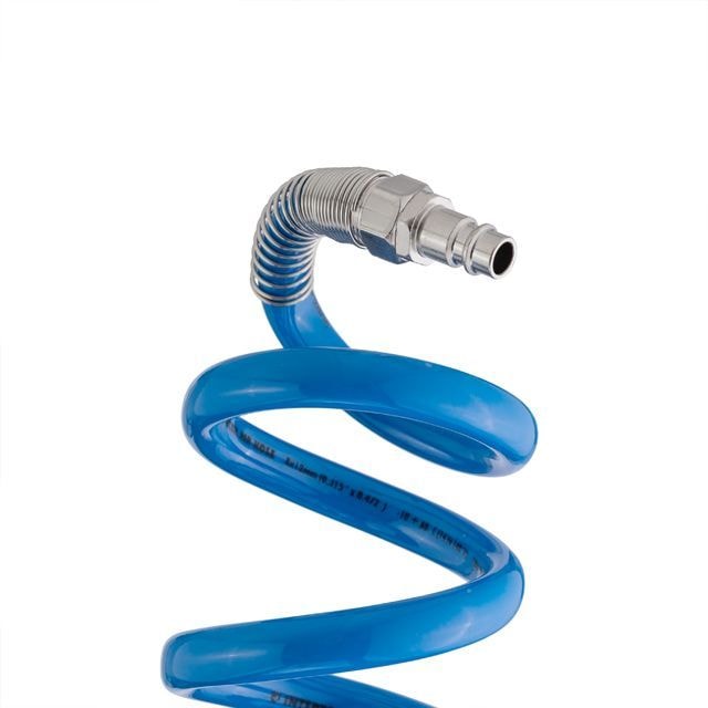 Шланг спіральний поліуретановий 8*12 мм, 15 м з швидкороз'ємними з'єднаннями PT-1717