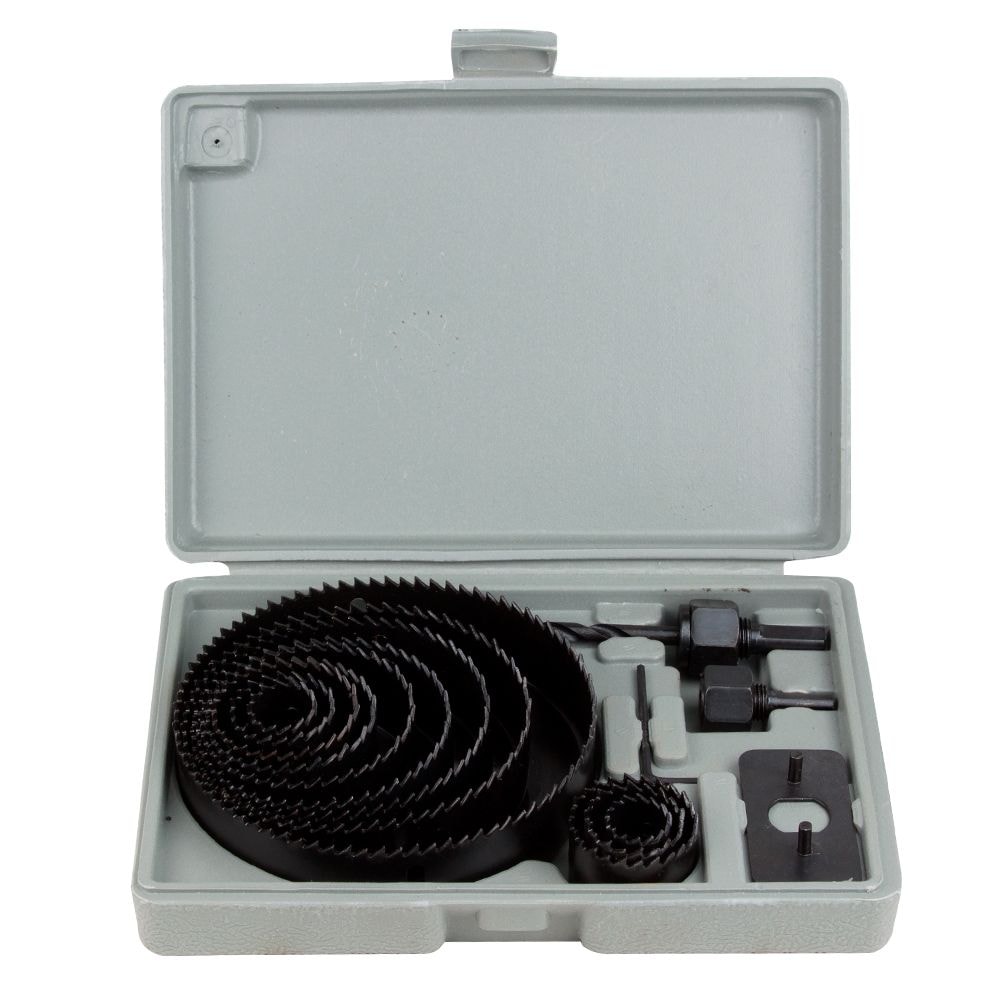 Коронки по дереву набірні 16шт O19,22,29,32,38,44,51,64,76,89,102,127мм (кейс) 1520161