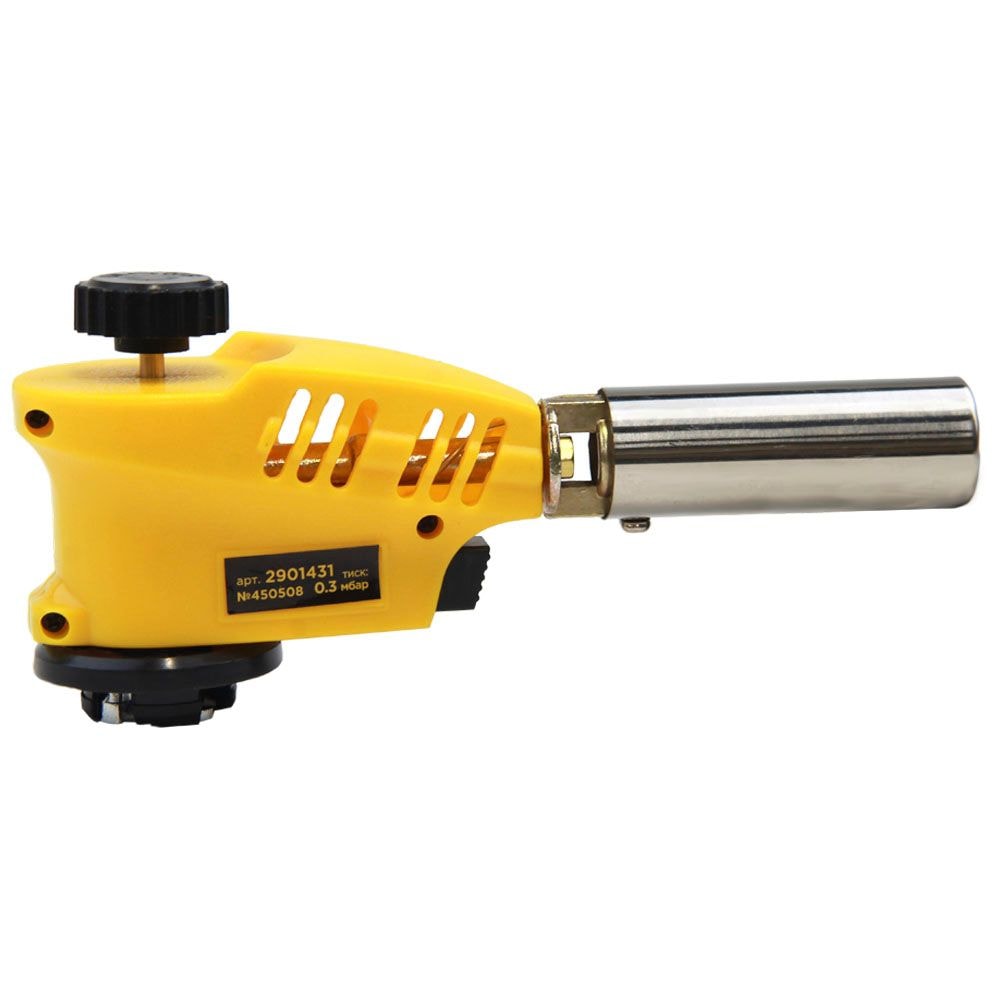Пальник газовий з регулюванням полум'я зверху та з п'єзопідпалом Ø20мм 153мм 2901431
