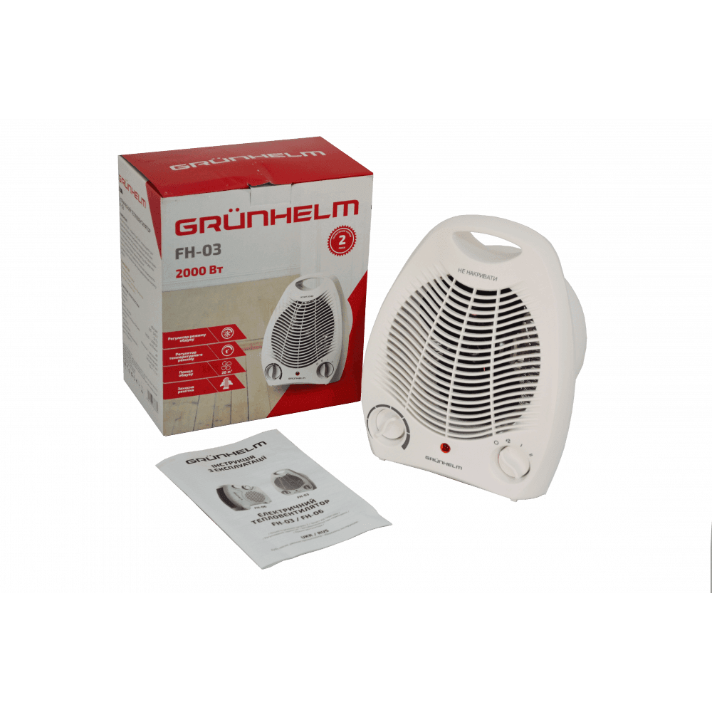 Тепловентилятор спіральний FH-03 (1000/2000Вт, 220В) 67162