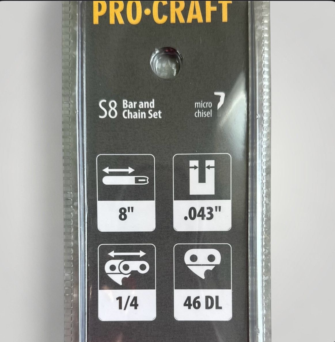 Комплект шини і ланцюгів PROCRAFT  S-8 (ланцюгів 2 шт та 1 шина) S80000
